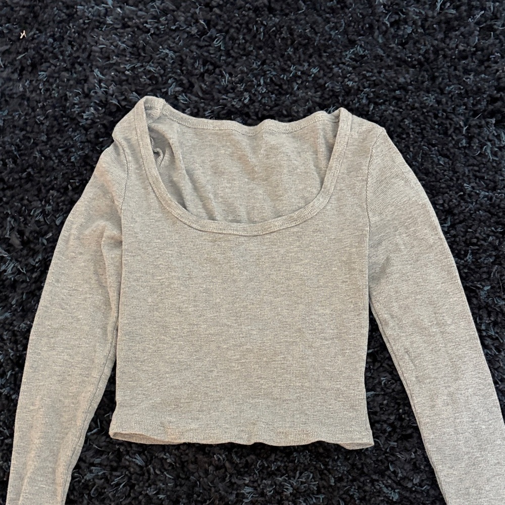 Target Gray Long Sleeve Crop Top